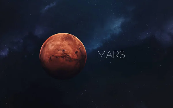 Mars. Science fiction space wallpaper, incredibly beautiful planets, galaxies, dark and cold beauty of endless universe. Elements of this image furnished by NASA — Stock Photo, Image